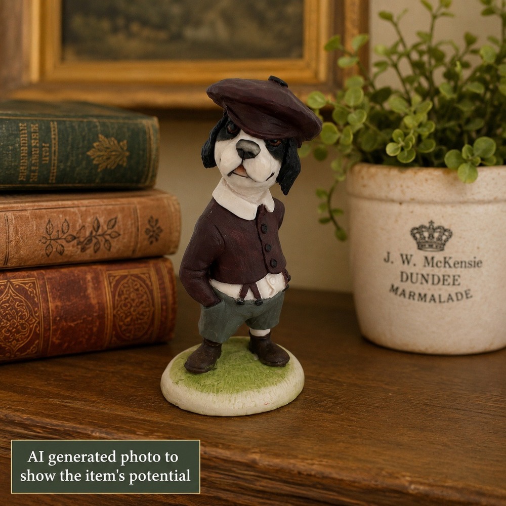 Robert Harrop Dog Figurine 1985 Pup In Pub Character England 1986